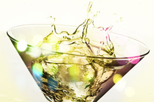 Top of martini glass